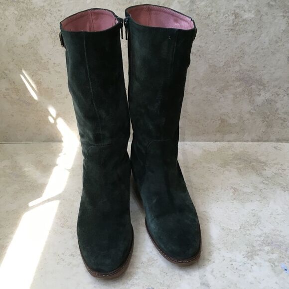 ANDRE ASSOUS GREEN SUEDE LEATHER BOOTS - Picture 2 of 9